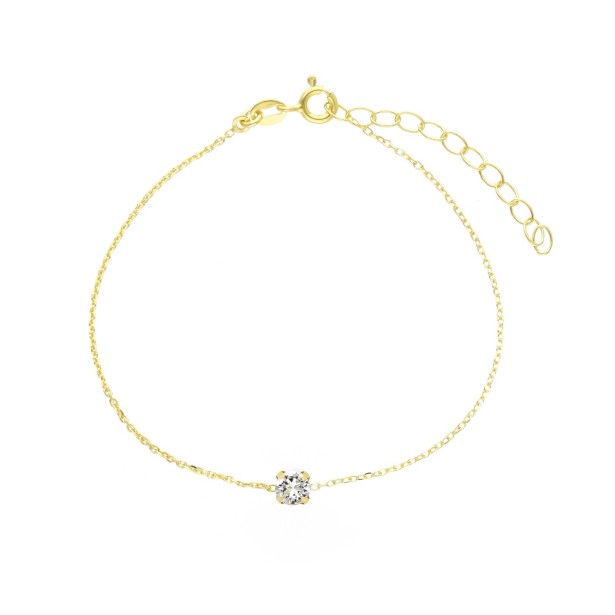 Bracciale punto luce in argento dorato 925/ooo e zirconia cubica