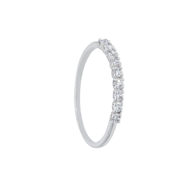 Anello riviere in oro bianco 750/°°° e diamante