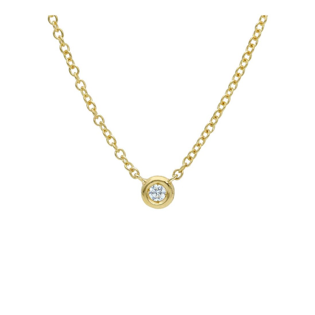 Girocollo in oro giallo 750/ooo con diamante naturale