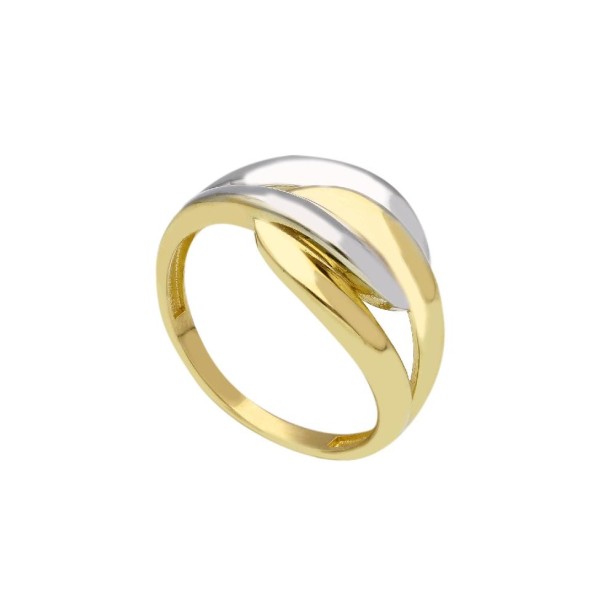 Anello in oro giallo e bianco 375/ooo