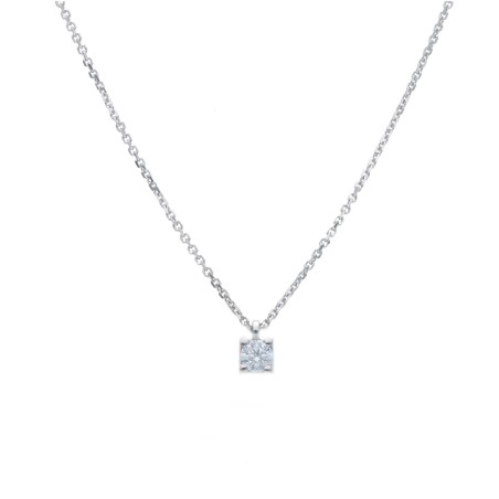 Girocollo in oro bianco 375/ooo con diamante naturale