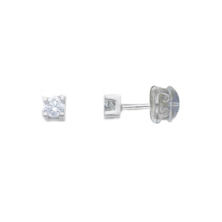 Orecchini punto luce in oro 375/ooo con diamante naturale