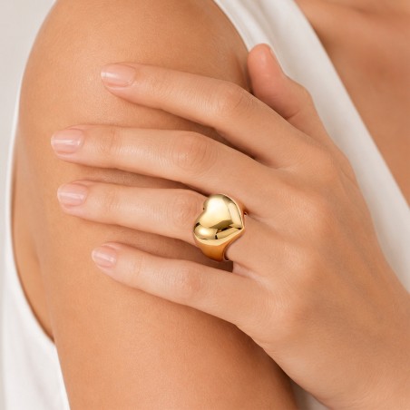 Anello fascia in oro giallo 750/ooo con cuore