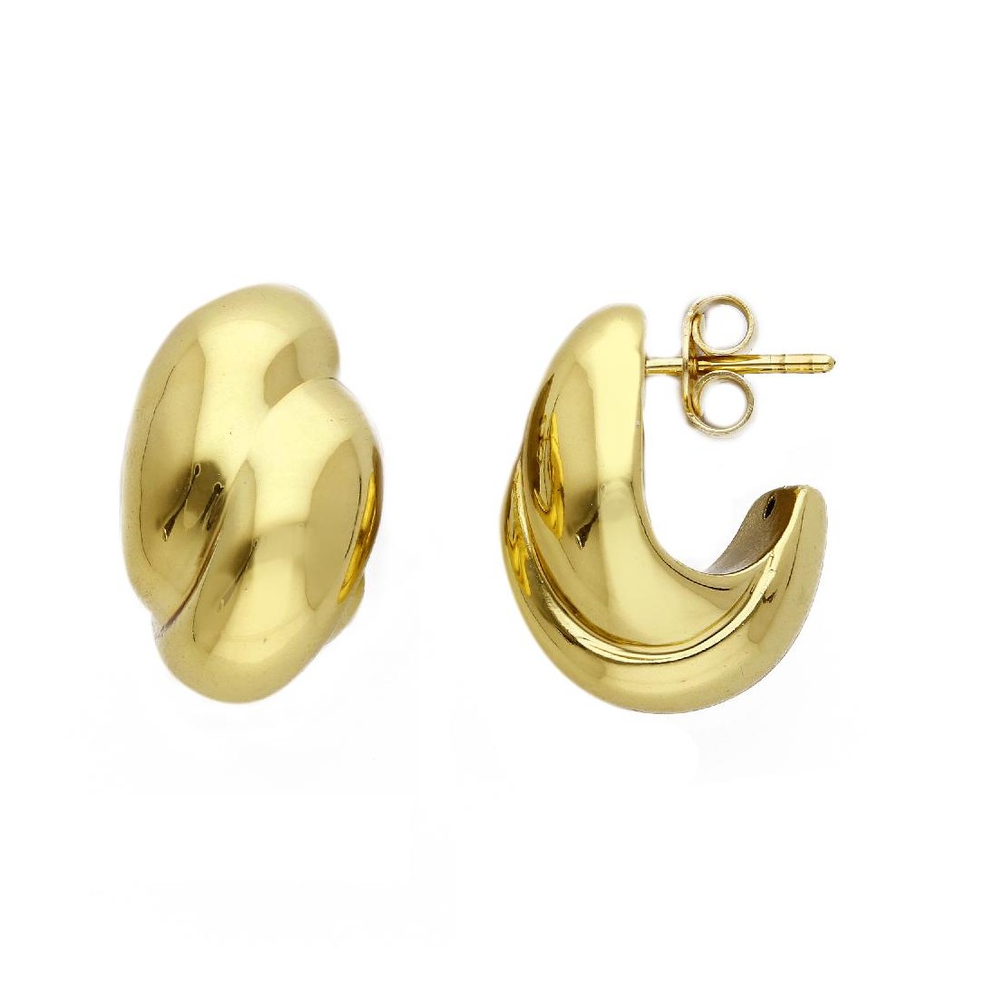 Orecchini lobo in oro giallo 375/ooo