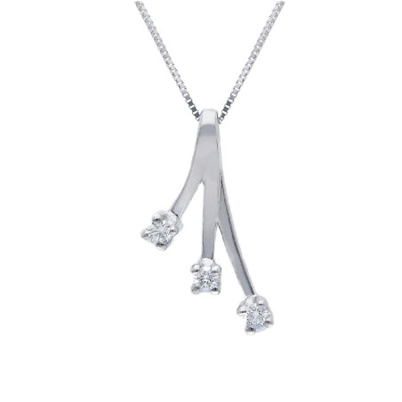 Girocollo trilogy in oro bianco 750/°°° e diamante