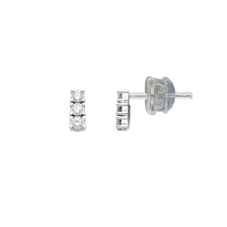 Orecchini lobo in oro bianco 375/ooo con diamantenaturale