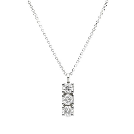 Girocollo trilogy in oro bianco 375/ooo con diamante naturale