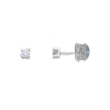 Orecchini punto luce in oro bianco 375/ooo con diamante naturale