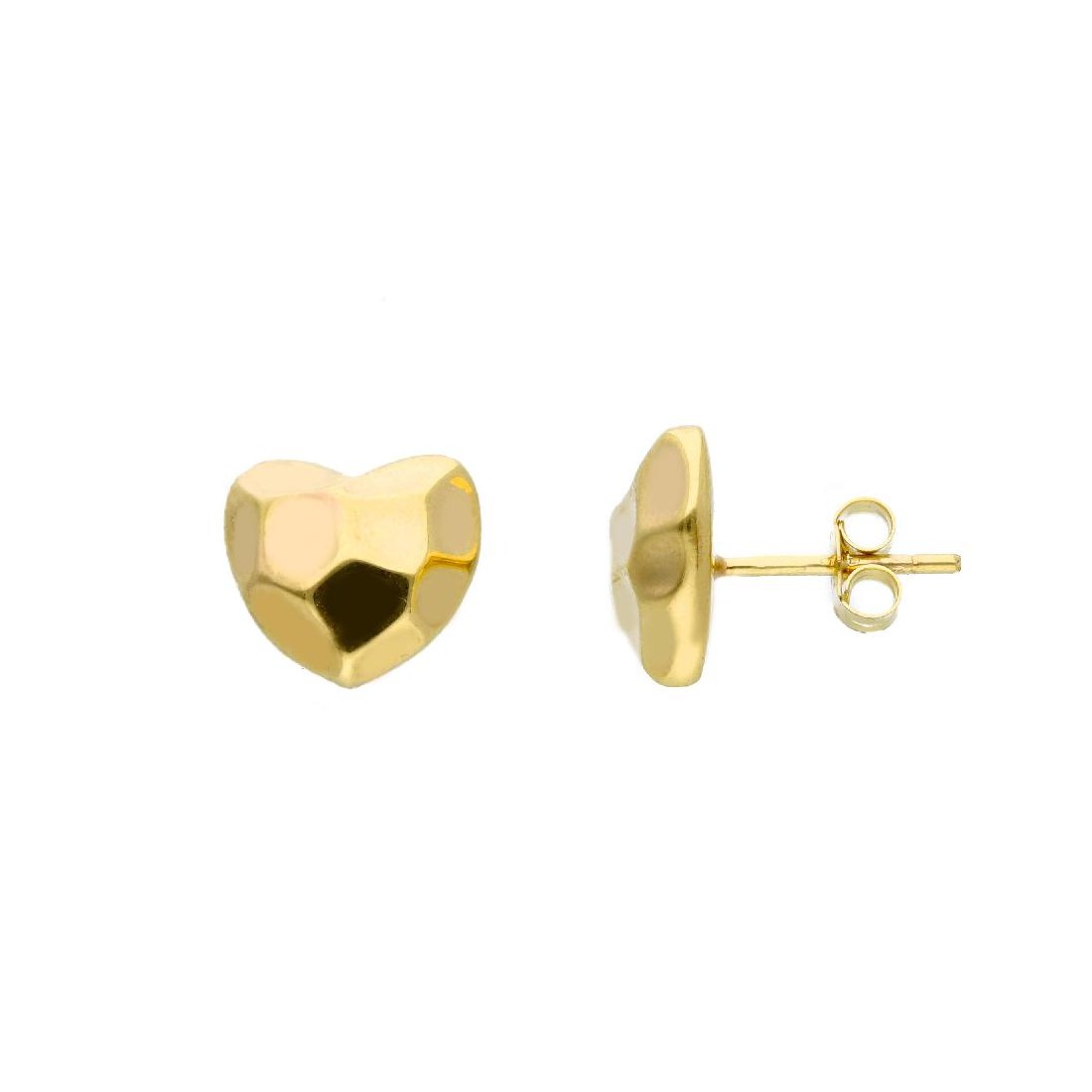 Orecchini lobo in oro giallo  750/ooo con cuore