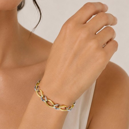 Bracciale in oro giallo e bianco 750/°°°