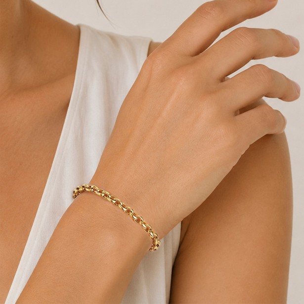 Bracciale catena rol� in oro giallo 750/ooo