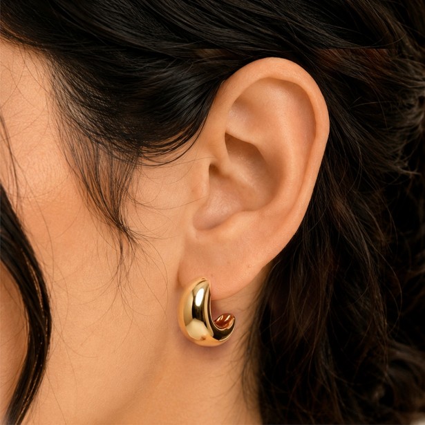 Orecchini lobo in oro giallo 375/ooo