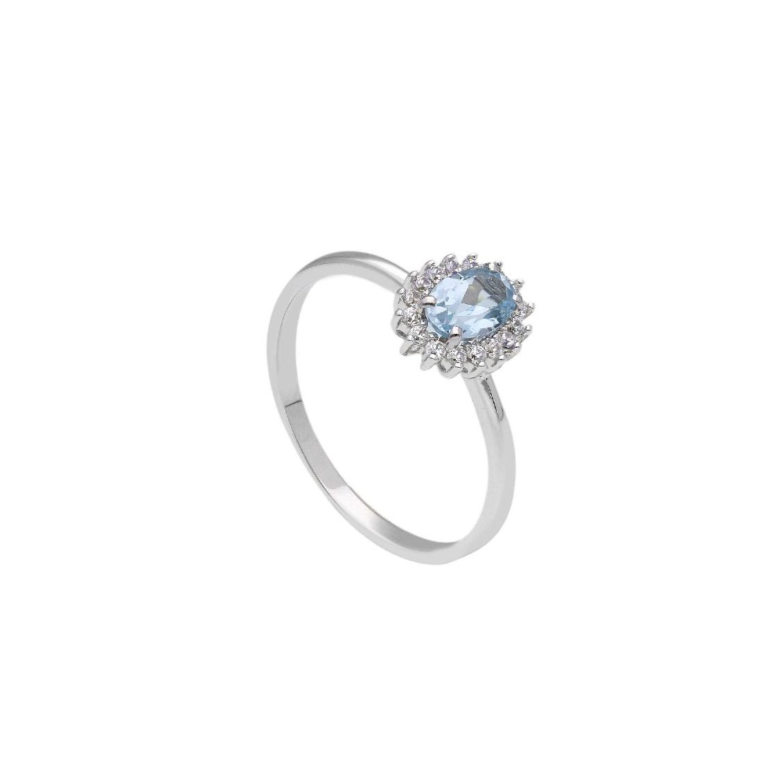 Anello oro bianco 375/ooo zirconia cubica e cristallo artificiale