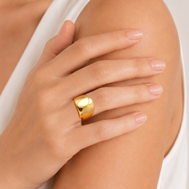 Anello in oro giallo 375/°°°