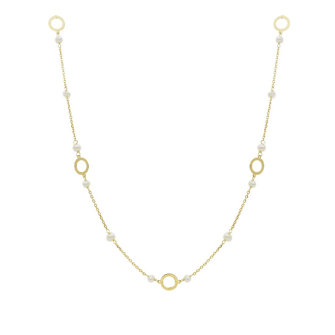Girocollo in oro giallo 750/°°° e perla