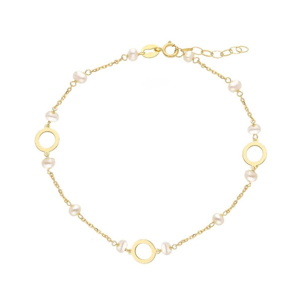 Bracciale in oro giallo 750/°°° e perla