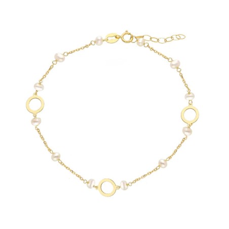 Bracciale in oro giallo 750/°°° e perla