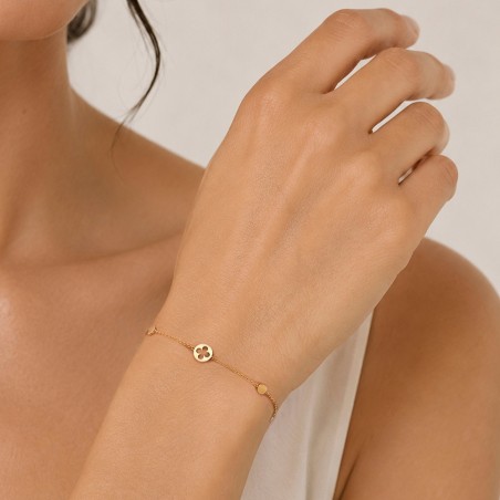 Bracciale in oro giallo 375/ooo con fiore