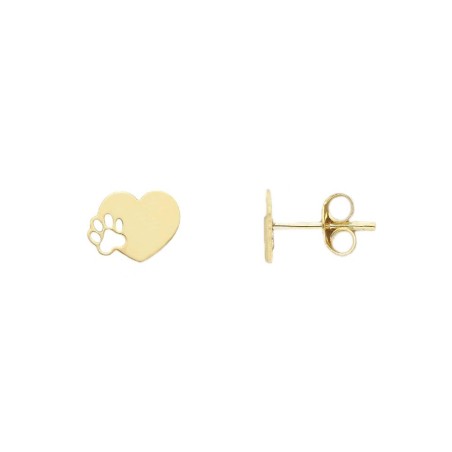 Orecchini lobo in oro giallo 375/ooo  con cuore