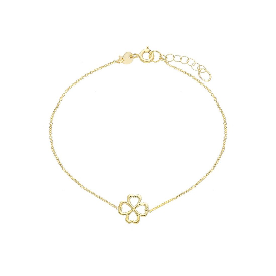 Bracciale in oro giallo 375/ooo con quadrifoglio