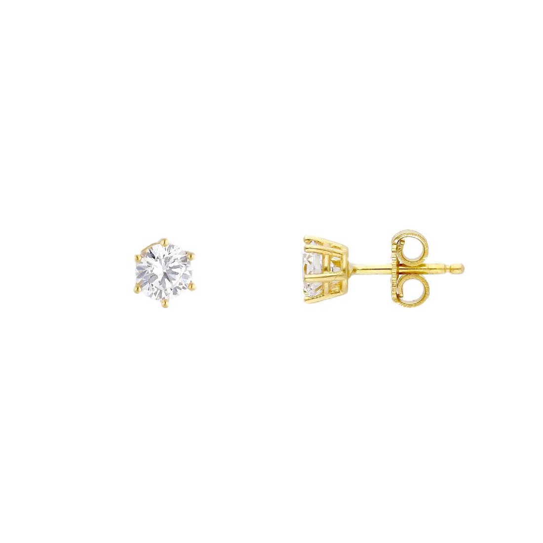 Orecchini punto luce in oro giallo 750/ooo e zirconia cubica