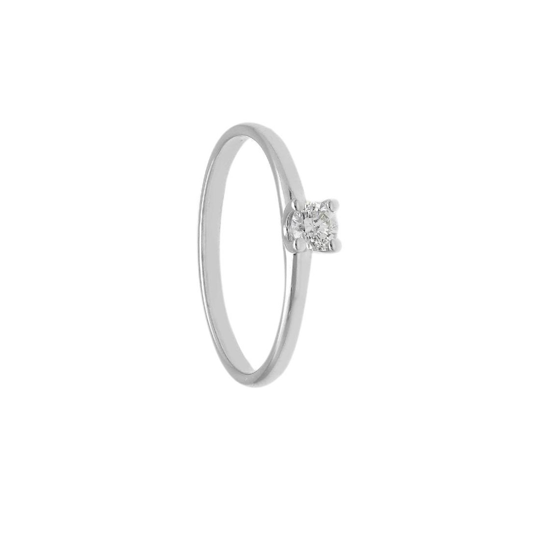 Anello solitario in oro bianco 375/ooo con diamante naturale