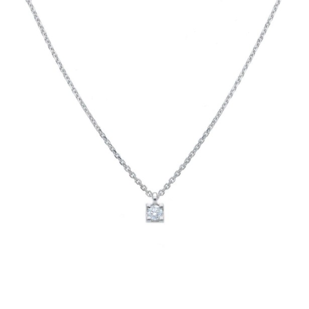 Girocollo in oro bianco 375/ooo con diamante naturale