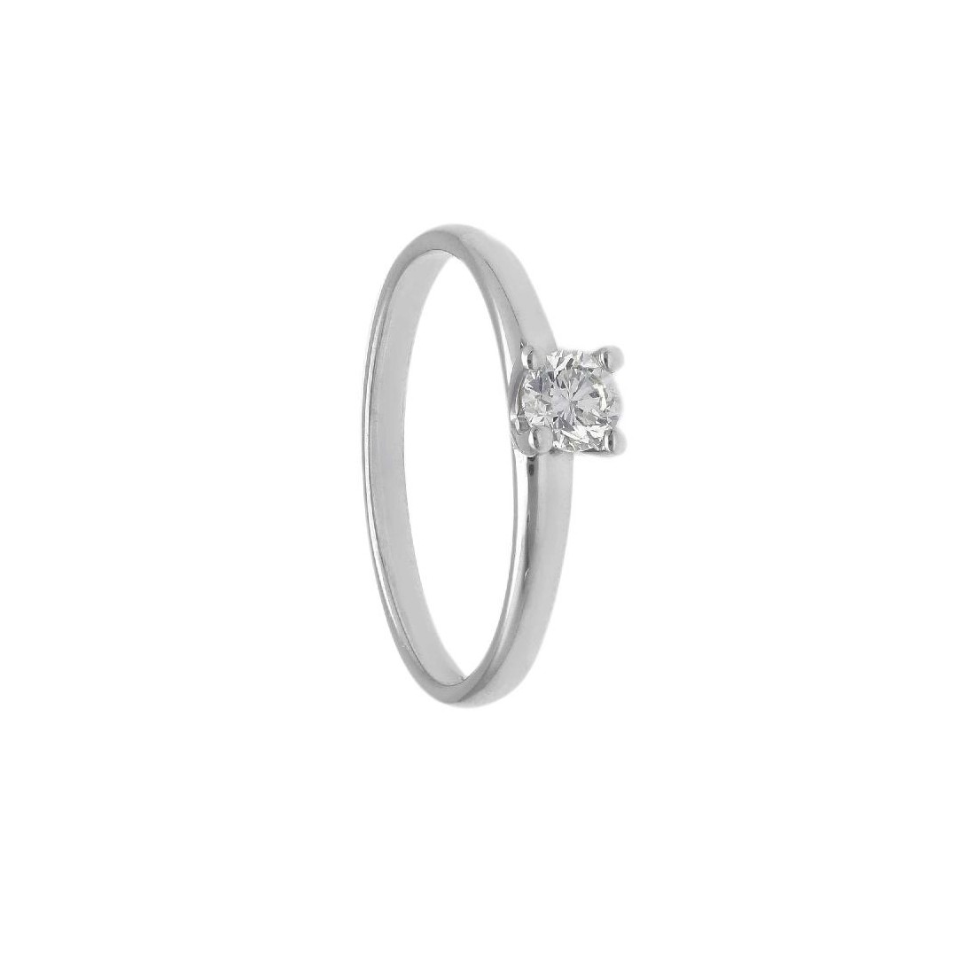 Anello solitario in oro bianco 375/ooo con diamante naturale