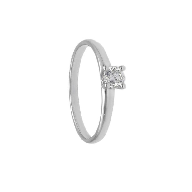 Anello solitario in oro bianco 375/ooo con diamante naturale