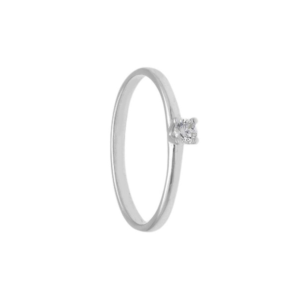 Anello solitario in oro bianco 375/ooo con diamante naturale