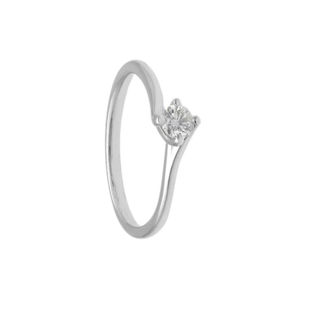 Anello solitario in oro bianco 375/ooo con diamante naturale