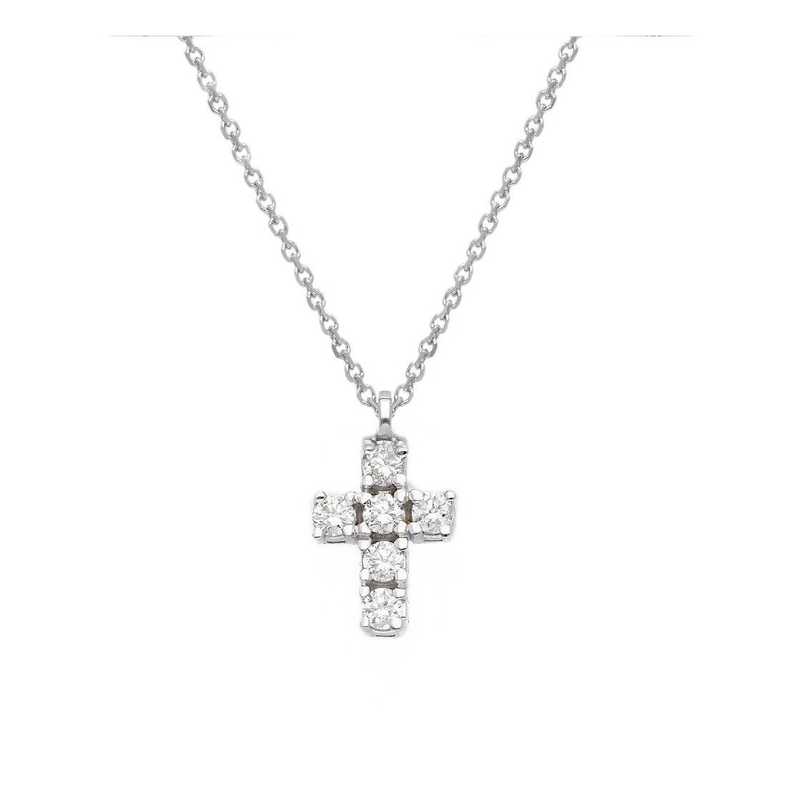 Girocollo in oro bianco 375/ooo con diamante naturale
