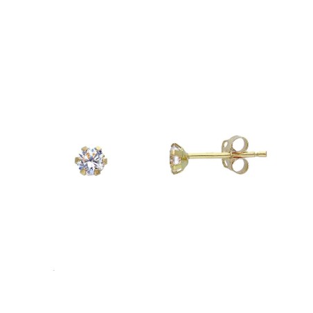 Orecchini punto luce in oro giallo 750/ooo e zirconia cubica