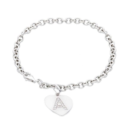 Bracciale in argento 925/ooo e zirconia cubica con iniziale