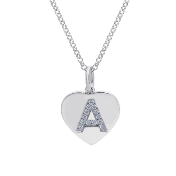 Girocollo in argento 925/ooo e zirconia cubica con iniziale