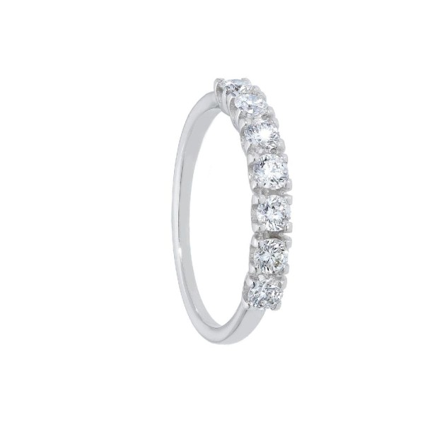 Anello riviere in oro bianco 750/°°° e diamante