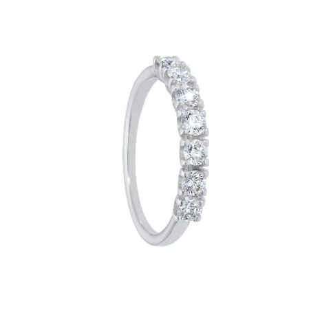Anello riviere in oro bianco 750/°°° e diamante
