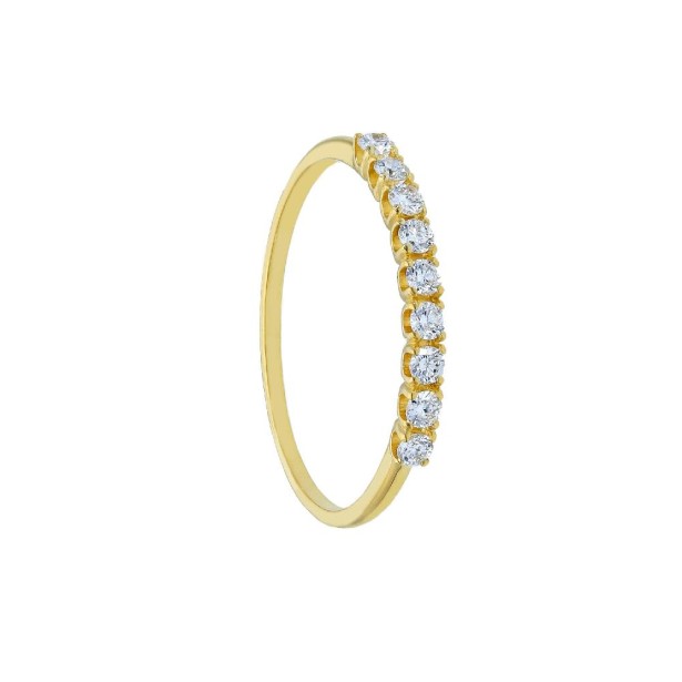 Anello riviere in oro giallo 750/°°° e diamante