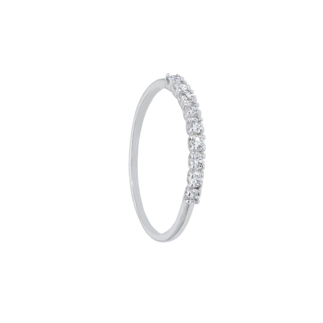 Anello riviere in oro bianco 750/°°° e diamante