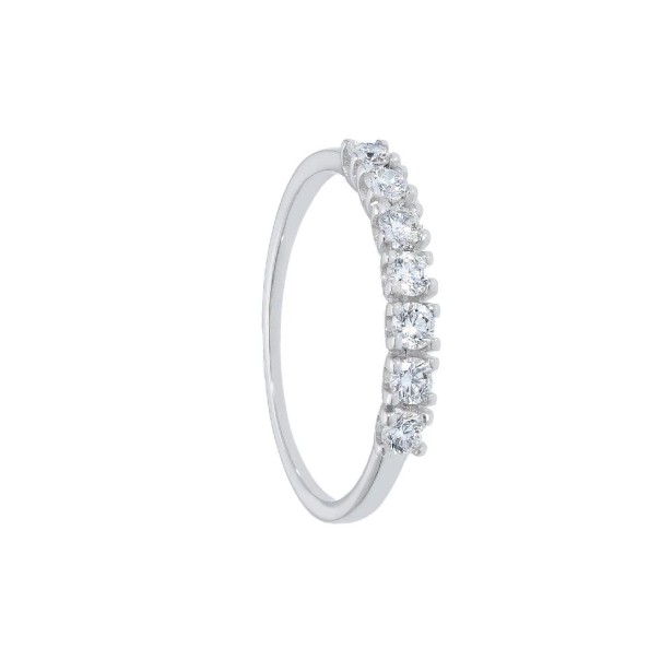 Anello riviere in oro bianco 750/°°° e diamante