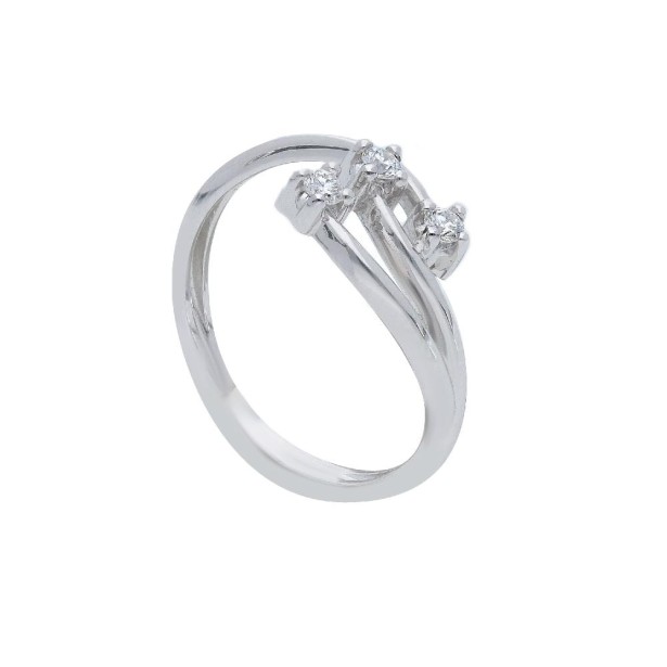 Anello trilogy in oro bianco 750/°°° e diamante