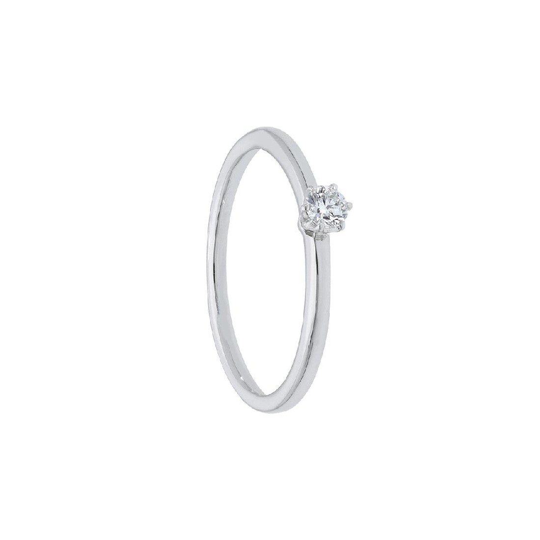 Anello solitario in oro bianco 750/ooo e diamante