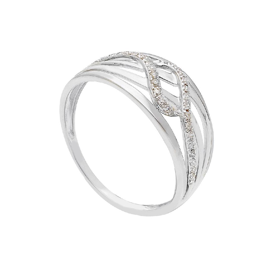 Anello in oro bianco 375/°°° e diamante