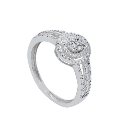 Anello in oro bianco 750/ooo e diamante