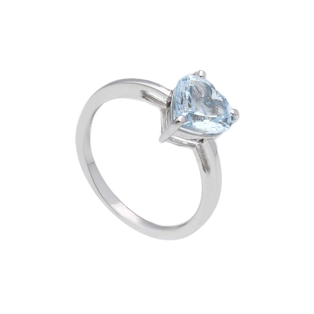 Anello in oro bianco 750/°°° e acquamarina