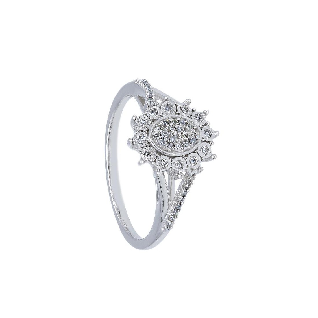 Anello in oro bianco 750/°°° e diamante