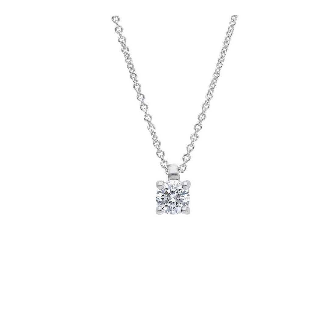 Girocollo punto luce in oro bianco 750/ooo e diamante