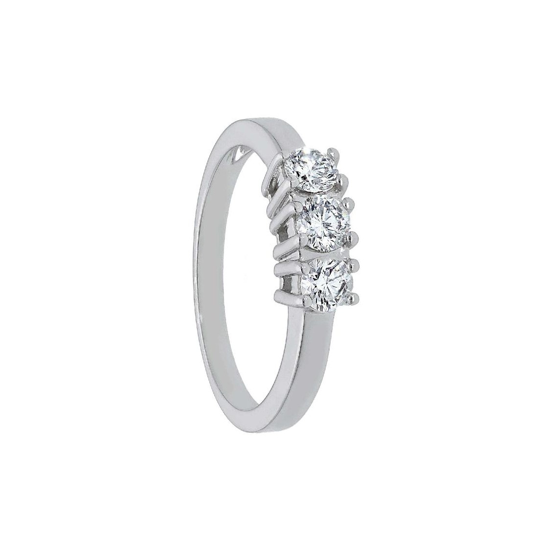 Anello trilogy in oro bianco 750/ooo e diamante