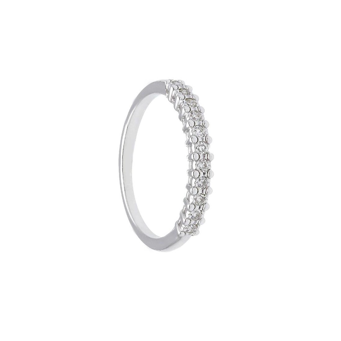 Anello riviere in oro bianco 750/ooo e diamante