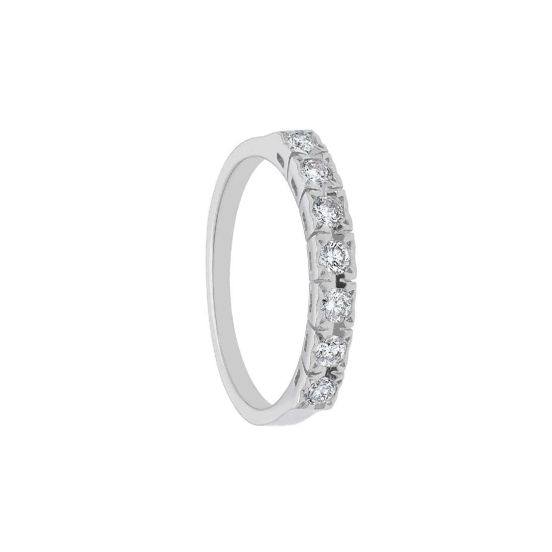 Anello riviere in oro bianco 750/ooo e diamante